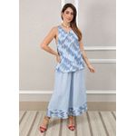 Conjunto Matilde Linho Italiano Azul Hortência