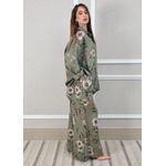 Conjunto Angela Linho Italiano Verde Militar