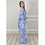 Conjunto Angela Linho Italiano Azul Hortência