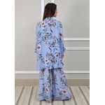 Conjunto Angela Linho Italiano Azul Hortência