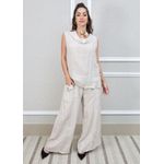 Conjunto Marina Linho Italiano Bege