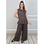 Conjunto Marina Linho Italiano Marrom