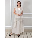 Conjunto Solange Linho Italiano Bege