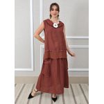 Conjunto Solange Linho Italiano Marrom