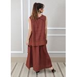 Conjunto Solange Linho Italiano Marrom