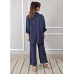 Conjunto Antonia Linho Italiano Azul Marinho