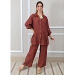 Conjunto Antonia Linho Italiano Marrom