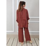 Conjunto Antonia Linho Italiano Marrom