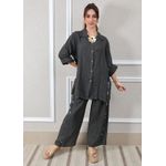 Conjunto Antonia Linho Italiano Chumbo