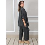 Conjunto Antonia Linho Italiano Chumbo