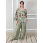 Conjunto Pamela Linho Italiano Verde Militar