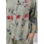 Conjunto Pamela Linho Italiano Verde Militar