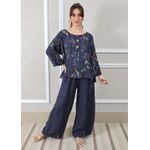 Conjunto Pamela Linho Italiano Azul Marinho 