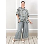 Conjunto Carla Linho Italiano Cinza