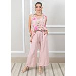 Conjunto Rebeca Linho Italiano Rosa Bebe