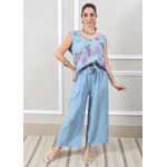Conjunto Rebeca Linho Italiano Azul Jeans