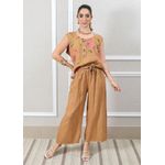 Conjunto Rebeca Linho Italiano Caramelo
