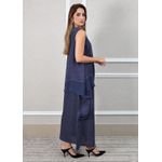 Conjunto Solange Linho Italiano Azul Marinho