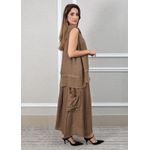 Conjunto Solange Linho Italiano Caramelo