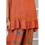 Conjunto Catarina Linho Italiano Terracota 