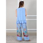 Conjunto Catarina Linho Italiano Azul Hortência 