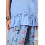 Conjunto Catarina Linho Italiano Azul Hortência 