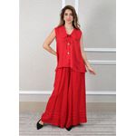Conjunto Manuela Linho Italiano Vermelho