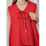 Conjunto Manuela Linho Italiano Vermelho