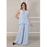 Conjunto Manuela Linho Italiano Azul Bebe