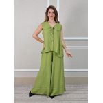 Conjunto Manuela Linho Italiano Verde Pistache 