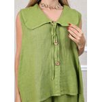 Conjunto Manuela Linho Italiano Verde Pistache 