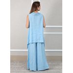 Vestido Elisa Linho Italiano Azul Hortênsia .