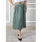 Saia Eulalia Linho Italiano Verde Militar
