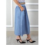 Saia Eulalia Linho Italiano Azul Jeans