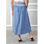 Saia Eulalia Linho Italiano Azul Jeans