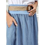 Saia Eulalia Linho Italiano Azul Jeans
