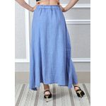 Saia Melissa Linho Italiano Azul Jeans