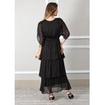 Vestido Stella Seda Italiana Preto .