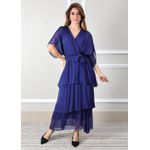 Vestido Stella Seda Italiana Azul Royal .