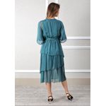 Vestido Stella Seda Italiana Petróleo .