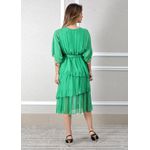Vestido Stella Seda Italiana Verde Bandeira .