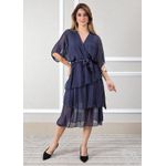 Vestido Stella Seda Italiana Azul Marinho .
