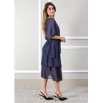 Vestido Stella Seda Italiana Azul Marinho .