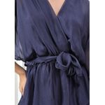 Vestido Stella Seda Italiana Azul Marinho .