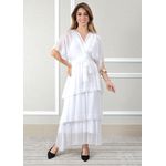Vestido Stella Seda Italiana Branco .