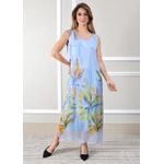 Vestido Luna Seda Italiana Azul Bebe .