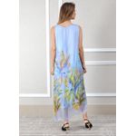 Vestido Luna Seda Italiana Azul Bebe .