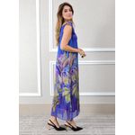 Vestido Luna Seda Italiana Azul Royal .