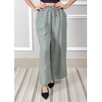 Calça Heloisa Linho Italiano Verde Militar