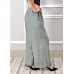 Calça Heloisa Linho Italiano Verde Militar